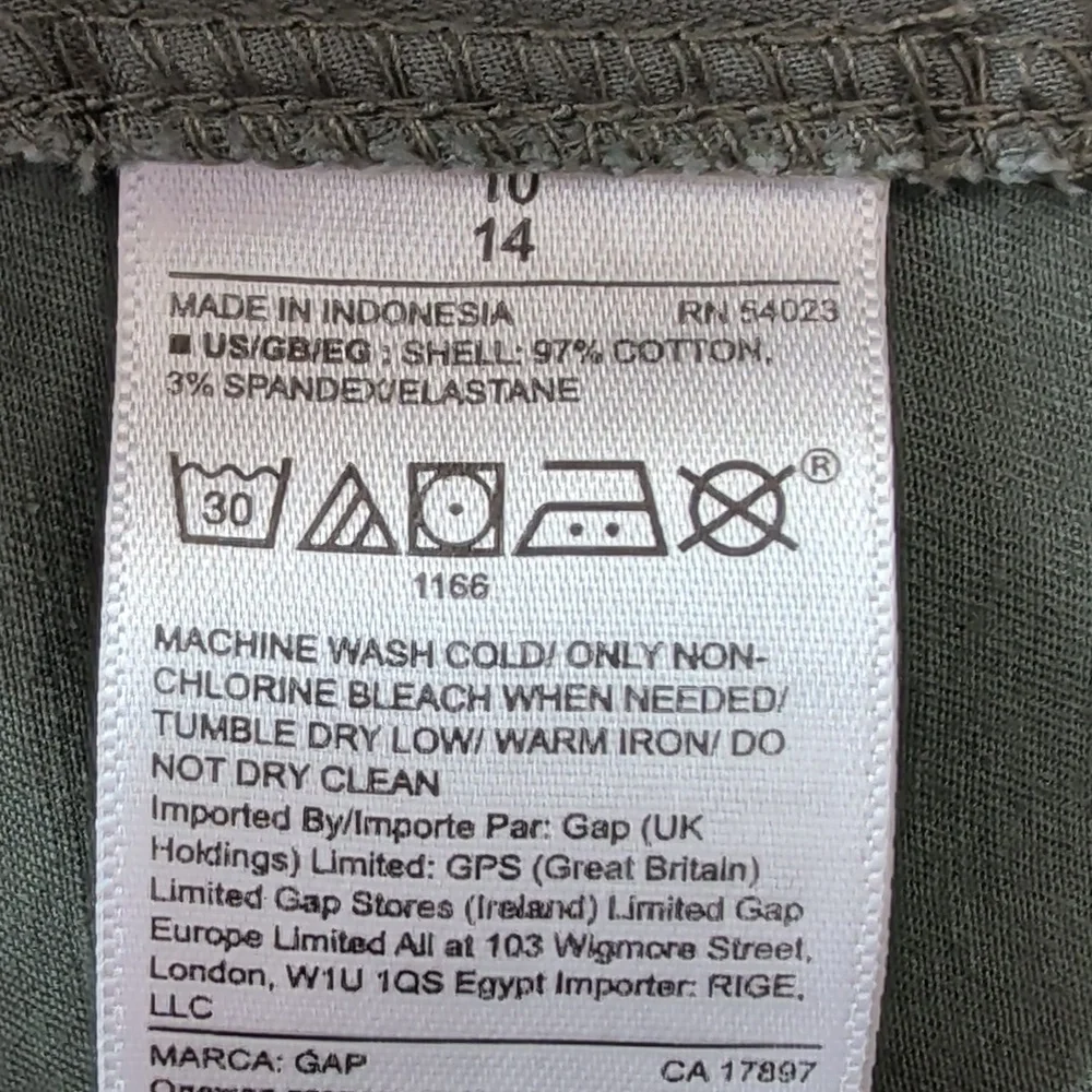 Gap "Gap for Good" Girlfriend Khaki Camouflage Pants 10 Green Pockets - Picture 6 of 15